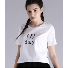 Deals, Discounts & Offers on  - [Size S] Kook N KeechPrinted Women Round Neck White T-Shirt