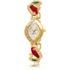 Deals, Discounts & Offers on Watches & Wallets - SVMOT01 Bracelet Diamond Studded Golden Peacock Analog Watch - For Women