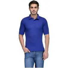 Deals, Discounts & Offers on Men - [Size M, L, XL, XXL] Feed UpSolid Men Polo Neck Blue T-Shirt