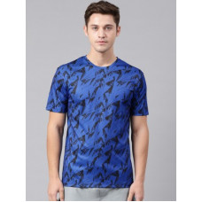 Deals, Discounts & Offers on Men - [Size S, M, L] HRX by Hrithik RoshanPrinted Men Round Neck Blue T-Shirt