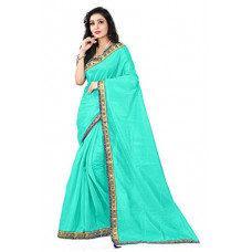 Deals, Discounts & Offers on  - Florence art silk with blouse piece Saree (FL-12444_ Sea Green_ Free)