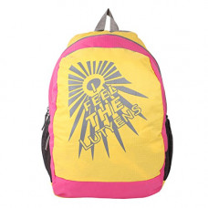 Deals, Discounts & Offers on  - Lutyens Polyester 31 L Yellow Pink School Tuition College Casual Backpack