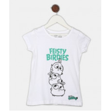 Deals, Discounts & Offers on Baby & Kids - Miss & ChiefGirls Printed Pure Cotton T Shirt(White, Pack of 1)