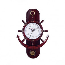 Deals, Discounts & Offers on  - eCraftIndia Retro Anchor Pendulum Wall Clock (30 cm x 2.54 cm x 38 cm, Brown)