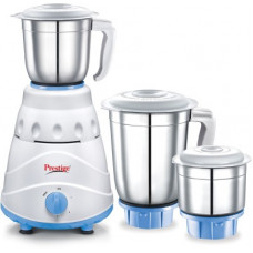 Deals, Discounts & Offers on Personal Care Appliances - Prestige Atlas 550 W Mixer Grinder(white and Blue, 3 Jars)