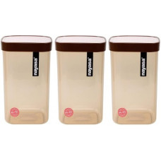 Deals, Discounts & Offers on Kitchen Containers - Nayasa Superplast Fusion Plastic Container Set of 3, Brown - 1500 ml Plastic Grocery Container(Pack of 3, Brown)
