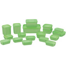 Deals, Discounts & Offers on Kitchen Containers - Mastercook Combo Packs - 7170 ml Polypropylene Grocery Container(Pack of 18, Green)