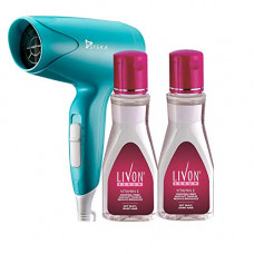 Deals, Discounts & Offers on Personal Care Appliances - Livon Hair Serum, 100 ml (Pack of 2) with Syska Hair Dryer