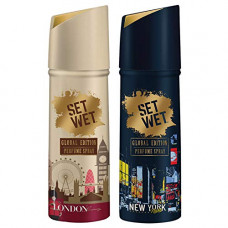 Deals, Discounts & Offers on Personal Care Appliances - Set Wet Global Global Edition London Luxury and New York Nights Perfume Spray, 120 ml (Pack of 2)