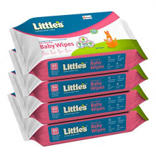 Deals, Discounts & Offers on  -  Little's Soft Cleansing Baby Wipes with Aloe Vera, Jojoba Oil and Vitamin E (80 Wipes) Pack of 4