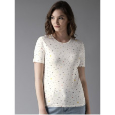 Deals, Discounts & Offers on Women - [Size S, M, XL] HERE&NOWPrinted Women Round Neck White T-Shirt
