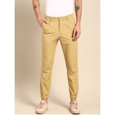 Deals, Discounts & Offers on Men - [Size 30, 32, 34] etherRegular Fit Men Khaki Pure Cotton Trousers