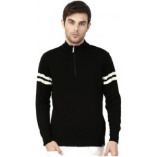 Deals, Discounts & Offers on Men - [Size L] etherStriped Round Neck Casual Men Black Sweater