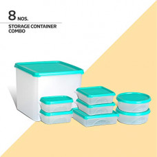 Deals, Discounts & Offers on Home & Kitchen - Belocopia - 8 Piece Kitchen Storage Container Set (6 L), Aqua Green