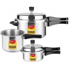 Deals, Discounts & Offers on Cookware - Pigeon Special Combo Pack 2 L, 3 L, 5 L Induction Bottom Pressure Cooker(Aluminium)
