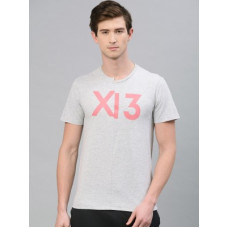 Deals, Discounts & Offers on Men - HRX by Hrithik RoshanPrinted Men Round Neck Grey T-Shirt