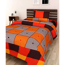 Deals, Discounts & Offers on  - AEROHAVEN 180 TC Microfibre Double 3D Luxury Bedsheet with 1 Pillow Covers, Orange Color (Single Bed (60 x 90 Inch)