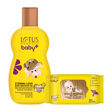 Deals, Discounts & Offers on  - Lotus Herbals Eternal Love Baby Massage Oil & Gentle 200 ml and Refreshing Baby Wipes 24 Count