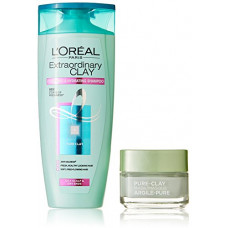 Deals, Discounts & Offers on Personal Care Appliances - L'Oreal Paris Pure Clay Mask, Eucalyptus, 48g with Extraordinary Clay Shampoo, 175ml