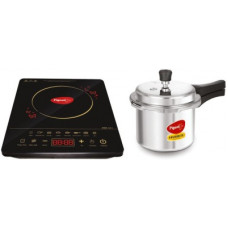 Deals, Discounts & Offers on Personal Care Appliances - Pigeon Acer Plus Induction Cooktop with IB 3 Ltr Pressure Cooker 2020 Combo(Black, Touch Panel)