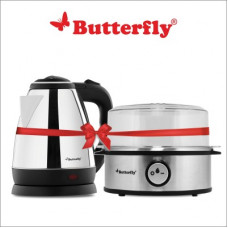 Deals, Discounts & Offers on Personal Care Appliances - Butterfly Electric Kettle (1.8L, Black) & Egg Boiler