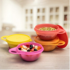 Deals, Discounts & Offers on Kitchen Containers - Tupperware Mixing Multipurpose Thats a Bowl 4pc - 600 ml Plastic Fridge Container(Pack of 4, Pink, Orange, Yellow)