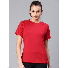 Deals, Discounts & Offers on Women - [Size S] HRX by Hrithik RoshanSolid Women Round Neck Red T-Shirt
