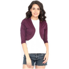 Deals, Discounts & Offers on Women - [Size M, L] RodidWomen 3/4 Sleeve Purple Shrug