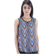 Deals, Discounts & Offers on Laptops - [Size S, M, L] AmadoreCasual No Sleeve Printed Women Multicolor Top