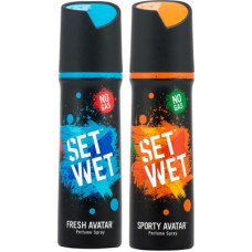 Deals, Discounts & Offers on  - Set Wet Sporty and Fresh Avatar Perfume Body Spray - For Men(240 ml, Pack of 2)