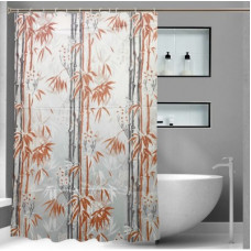 Deals, Discounts & Offers on  - LooMantha 198 cm (6 ft) PVC Shower Curtain Single Curtain(Printed, Orange)