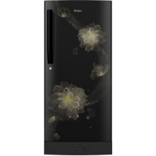 Deals, Discounts & Offers on Home Appliances - Haier 195 L Direct Cool Single Door 4 Star (2020) Refrigerator with Base Drawer(Black Blossom, HRD-1954PKB-E)