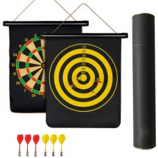 Deals, Discounts & Offers on Toys & Games - Miss & Chief 2 Sided 17-inch Roll Up Magnetic Dart Board Set with 6 Darts Party & Fun Games Board Game