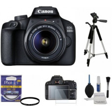 Deals, Discounts & Offers on Cameras - Canon 3000D (With Basic Accessory Kit) DSLR Camera With 18-55 lens(Black)
