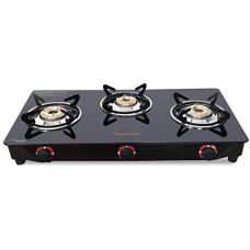 Deals, Discounts & Offers on Home & Kitchen - Butterfly Smart Glass 3 Burner Gas Stove, Black