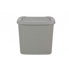 Deals, Discounts & Offers on  - All Time Cresta Knit PPHP-Plastic Basket with Lid, 10 litres, Ice Grey