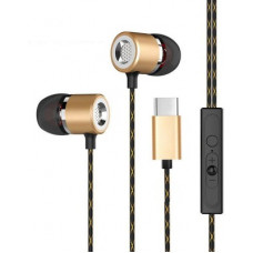 Deals, Discounts & Offers on Headphones - PTron Flux In-Ear Stereo Type C Wired Headset(Gold, Wired in the ear)