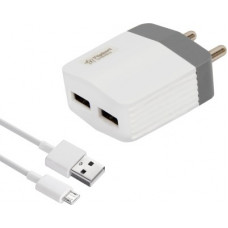 Deals, Discounts & Offers on Mobile Accessories - Flipkart SmartBuy Dual Port 2.4A Fast Charger with Charge & Sync USB Cable(White, Grey, Cable Included)