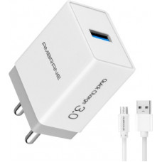 Deals, Discounts & Offers on Mobile Accessories - Ambrane AQC-56 3.0 Quick Charge 3 A Mobile Charger with Detachable Cable(White, Cable Included)