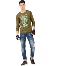 Deals, Discounts & Offers on Men - RodidPrinted Men Round Neck Green T-Shirt