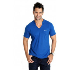 Deals, Discounts & Offers on Men - [Size S] RodidSolid Men V-neck Blue T-Shirt