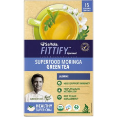 Deals, Discounts & Offers on Beverages - Saffola Fittify Gourmet Superfood Moringa Jasmine Green Tea Box(37.5 g)