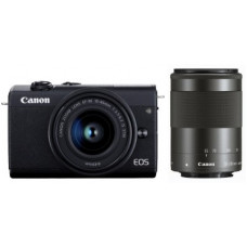 Deals, Discounts & Offers on Cameras - Canon EOS M200 Mirrorless Camera Body with Dual Lens 15-45 and 55-200 mm(Black)