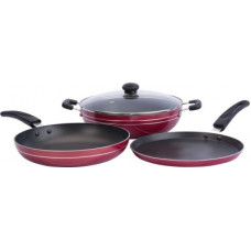 Deals, Discounts & Offers on Cookware - Impex KTF 444 3 pcs Non Stick Induction Bottom Cookware Set(Aluminium, 4 - Piece)