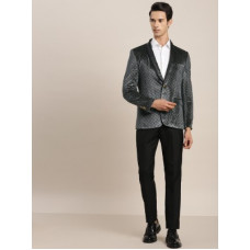 Deals, Discounts & Offers on  - InvictusPrinted Single Breasted Casual Men Blazer(Black)