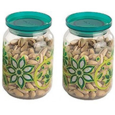 Deals, Discounts & Offers on Kitchen Containers - Nayasa Hermit Airtight Containers- 1500 ml, Set of 2 containers - 1500 ml Plastic Grocery Container(Pack of 2, Green, Clear)