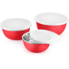 Deals, Discounts & Offers on Kitchen Containers - Ideale Flora - 500 ml, 1250 ml, 750 ml Steel Grocery Container(Pack of 3, Red)