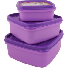 Deals, Discounts & Offers on Kitchen Containers - Nayasa Easy Funk 11/12/13 - 1000 ml, 650 ml, 250 ml Plastic Fridge Container(Pack of 3, Purple, Orange, Yellow)