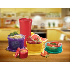 Deals, Discounts & Offers on Kitchen Containers - Polyset Food Saver Combi - 225 ml, 355 ml, 550 ml, 130 ml, 380 ml Plastic Fridge Container(Pack of 5, Multicolor)