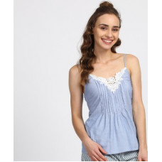 Deals, Discounts & Offers on Laptops - [Size S, XL] ChemistryCasual No Sleeve Self Design Women Light Blue Top